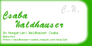csaba waldhauser business card